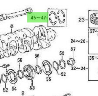 Nanni Diesel 970312144 - Crankshaft Thrust Washer Set for T4.155 and 4.380TDI Engines