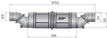 Vetus NLPH75 - Waterlock Muffler Horizontal 75mm