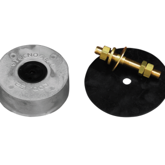 Tecnoseal Aluminium Baglietto-Type Stern Disc Sacrificial Anodes Ø135x47 mm with Steel Insert