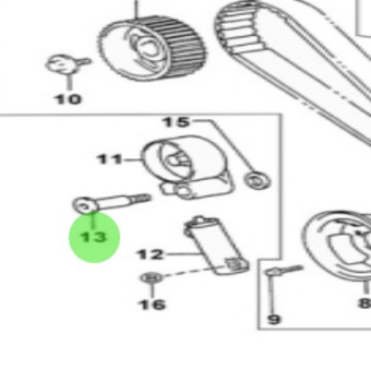 Nanni Diesel 970312643 - Timing Belt Idler Shaft for T6 Series Engines