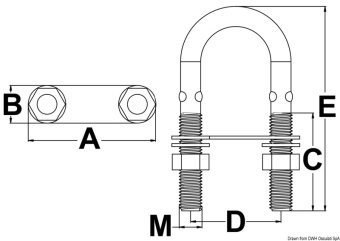 Osculati 39.126.03 - Stainless Steel U-Bolt with Rod 90mm x M6 mm 10 pcs