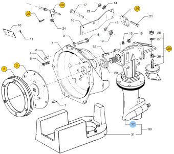 Vetus STM6906 - Tail Piece Sail Drive 2:1 Complete, excl. Engine Bed