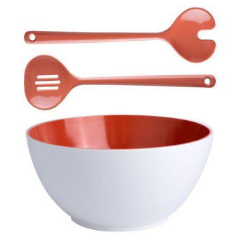 Marine Business Summer Coral Salad Bowl with Cutlery