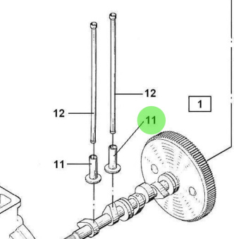 Bukh 000E7676 - Cam Follower Cup for DV29RME and DV32 Engines