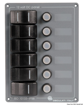 Osculati 14.845.06 - 6 Switches Aluminum Vertical Panel