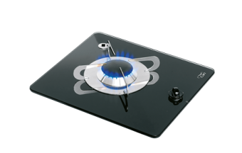 Allpa Airxcel Gas Hob Unit With Thermic Glass-Plate, 325x290x80mm, Burner: 1x Medium