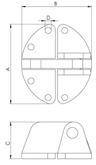 Hollex Hatch Hinge 76.2x63.5mm
