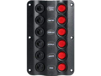 Talamex Switch Panel Wave Design 6 Switches 12V