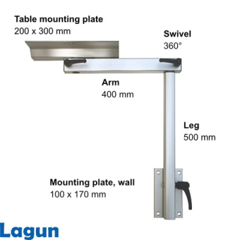 Lagun 32105 - Table Leg System With Small Table Top 500mm Natural 70x42 cm