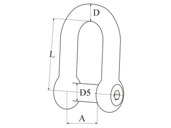 Talamex SS AISI 316 D-Shackle With Hexagon Socket Head 10 mm