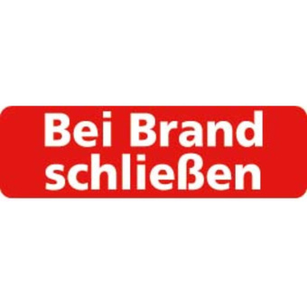 Marine Close in Case of Fire Safety Sticker "Bei Brand schließen", German, Soft PVC, 140×100 mm