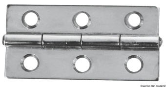 Osculati 38.822.01 - Mirror Polished SS Rectangular Hinge 60x30 mm