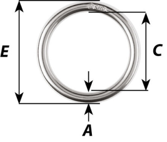 Wichard 6784 - Ring Stainless Steel 7.3 x 45 mm - 10 pieces