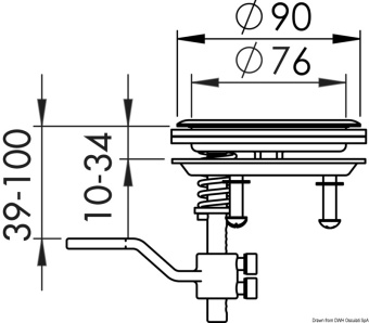 Osculati 38.152.61 - Flush Latch AISI316 With Lock Ø90 mm