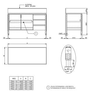Baratta TPNC Marine Work Table With Chest Of Drawers