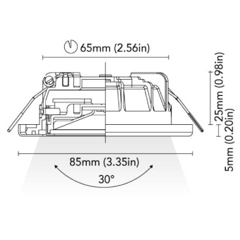 BCM Downlight Phoenix85 Stainless Steel 2W 10-30V 3000K IP66