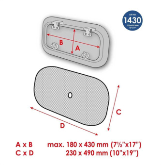 Waterline Design 1430 - Mosquito Net Porthole 35x25cm (Duopack)