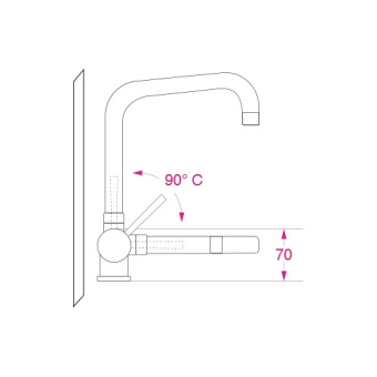 Barka 03.06.66400 - MA1600 One Handle Minimalistic Mixer With Swivel And Fold Down Spout