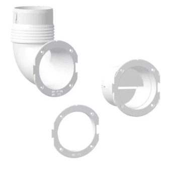 Nuova Rade 47514 - Ventilator Connector, Straight, Ø76mm, White