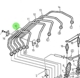 Nanni Diesel 970307761 - Fuel Injection Pipe for 5.280HE Engines