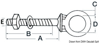 Osculati 39.181.05 - Eyebolt AISI316 10x100 mm (10 pcs.)