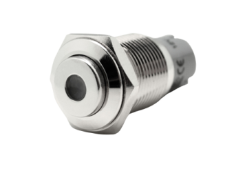 Allpa Allpa Stainless Steel Point LED Push Switch, (On)/Off, 12v, Bore Ø16mm, Built-In Depth 36mm, Red LED