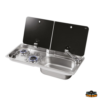 Trem Z0802765 - Combination Gas Stove 2 With Built-In Sink And Glass-Tempered Cover Model FL1765