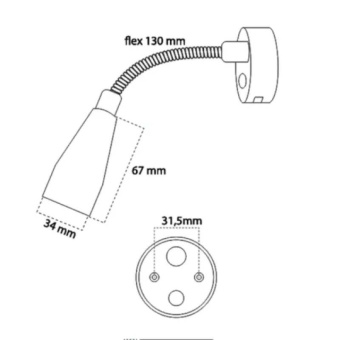 Casolux Mary Reading Light SS Flex 290 USB Touch Dim