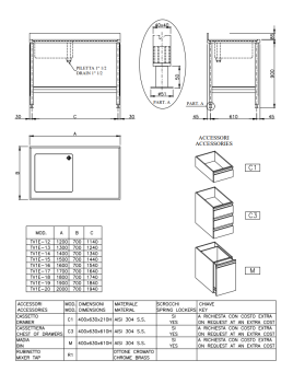 Baratta TV1E Marine Table With Sink