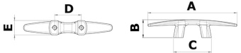 Osculati 40.153.25 - Silhouette Cleat AISI316 Thru-Hull Screw 250 mm