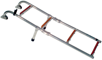 Allpa Stainless Steel Bathing Ladder, 2+3-Steps With Teak Wooden Steps, Dims. Unfolded 254x1085mm, Tube Ø22mm