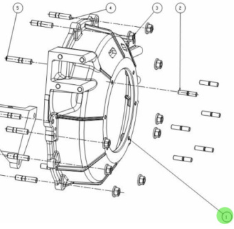 Nanni Diesel 95200237 - Housing for T6 Series Engine Mount and Flywheel Assembly
