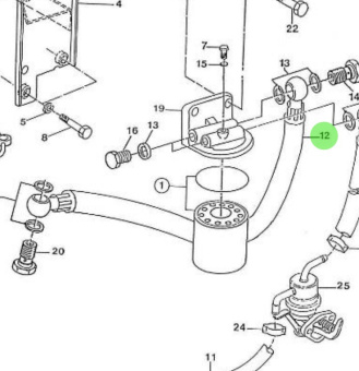 Nanni Diesel 970302586 - Fuel Supply Hose for Fuel Filter Assembly