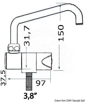 Osculati 17.046.03 - Swivelling Faucet Slide Series Low Cold Water