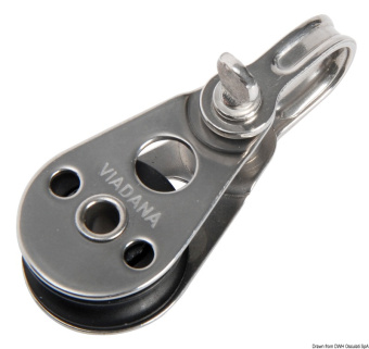 Viadana Movable Wire Block with Aluminium Pulley for Steel Cable up to 2.5-4 mm, 25 mm Sheave