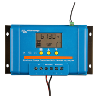 Victron BlueSolar PWM DUO-LCD&USB 12/24V-20A Charge Controller - SCC010020060