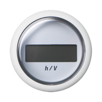 VDO B00006302 - VL Aftermarket Digital Electronic Hour Counter Voltmeter - 9v-48v - Double Lens - Round White Bezel 52mm