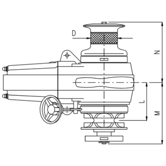 Lofrans Windlass Horizontal, Model 'Falkon', 12mm, Iso-13mm Din766, 24v, 1700w, With Drum