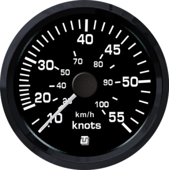 Uflex Ultra Black Speedometer - 35 Knot