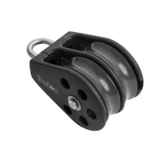 Barton N13210 - Double Fixed Eye Block Size 3 45mm – Ball Bearing, 2x Ø45mm Sheaves, Max Rope 10mm