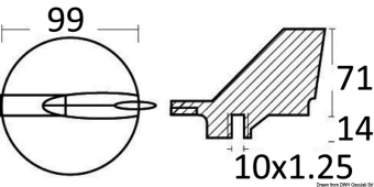 Osculati 43.252.89 - Magnesium Directional Fin For Yamaha 225/300 HP