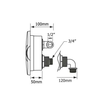 Nuova Rade 54609 - Case with Cold Water Tap & Outlet, Elbow Connector w/Lid, White