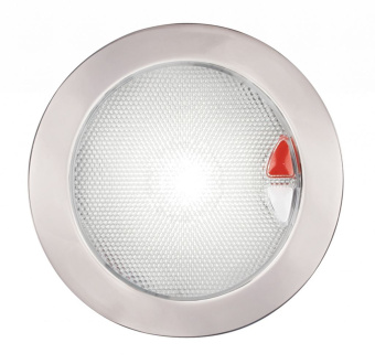 Hella Marine 2JA 980 630-011 - White / Red EuroLED 150 Touch Lamp, 9-33V DC Polished Stainless Steel Rim