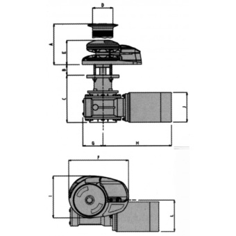 Lofrans X2 Aluminium Low Profile Windlass 1500 Watt - 12 Volt For Chain 8 mm