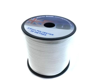 English Braids 22250030000 Trim Line 2.5 mm White 30 m