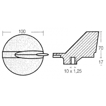 Tecnoseal Aluminium Fin For Yamaha Engine 200/300 HP (V6)