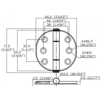 Marine Town Hinges With Integrated Cover 66,6X66,2 mm