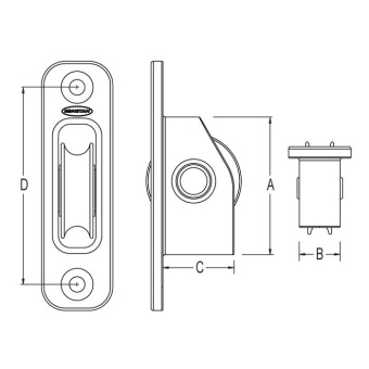 Ronstan RF35711 Series 30 Ball Bearing Exit Block