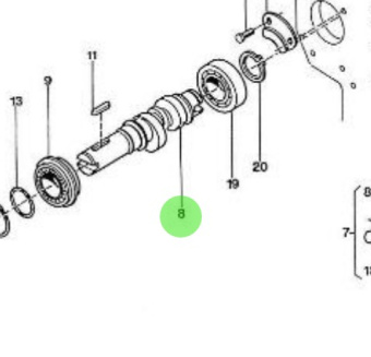 Nanni Diesel 970492123 - Fuel Pump Camshaft for 2.60HE Engines