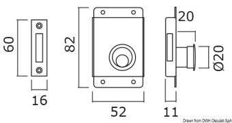 Osculati 38.132.00SX - Yale Lock Left